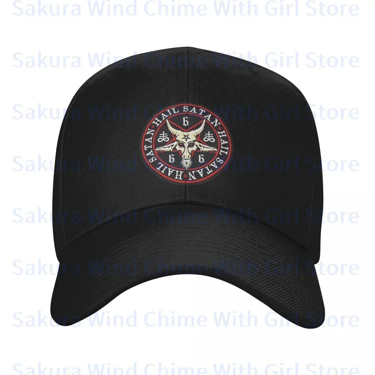 New Fashion Hail Satan Pentagram Baseball Cap for Men POLYESTER Hats Adjustable Hat Casual Truck driver Hat