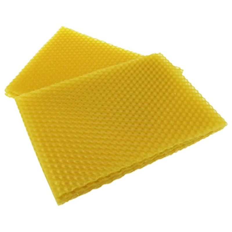Beeswax Sheets Set Kit Natural Beeswax Sheets Set Kit Beeswax Honeycomb Sheets Wax For Beekeeping Equipment (13.3 X 9Cm) 10PCS