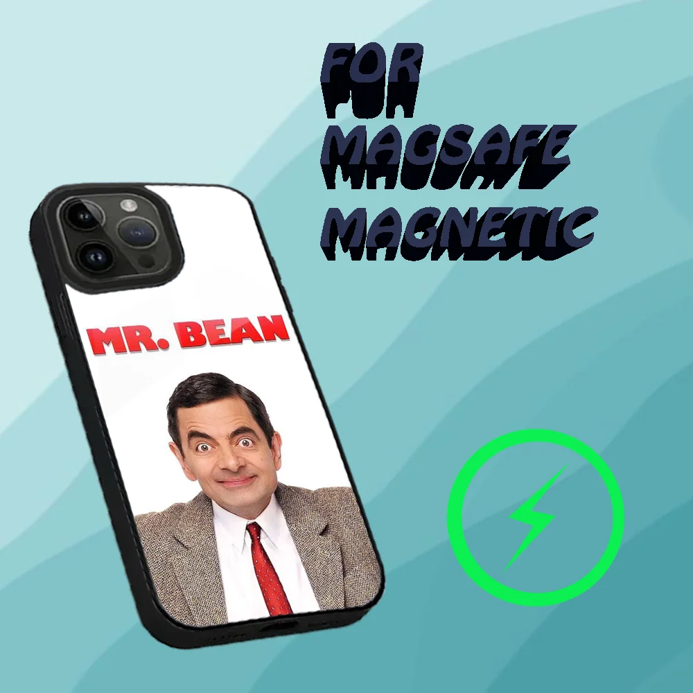 Funny Mr B-Bean Phone Case For iPhone 16,15,14,13,12,11,Plus,Pro,Max Mini Magsafe Magnetic Wireless Charging