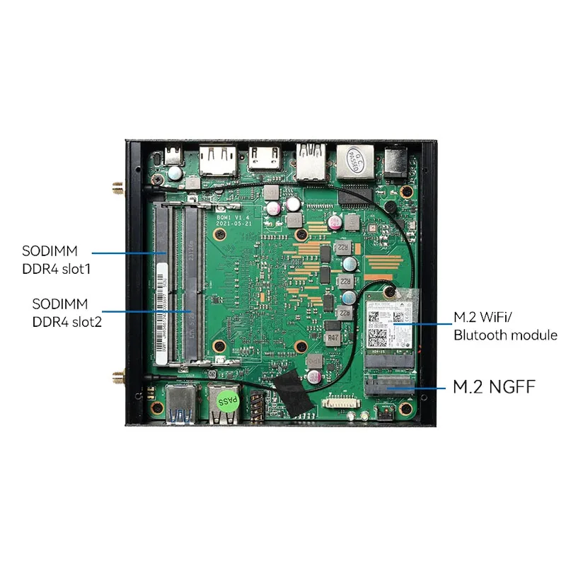 Mini komputer Intel Pentium 5405U WIndows 11 Linux Barebone DDR4 M.2 NVME SSD 4K UHD WiFi Bluetooth bez wentylatora komputer przemysłowy