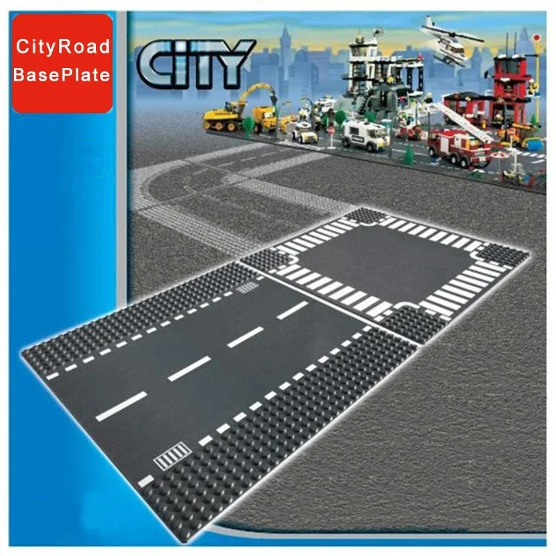 

Classic Building Blocks Base Plate City Street View Traffic Road Figures Construction Toys Bricks Plastic Parts Base Plate Gifts