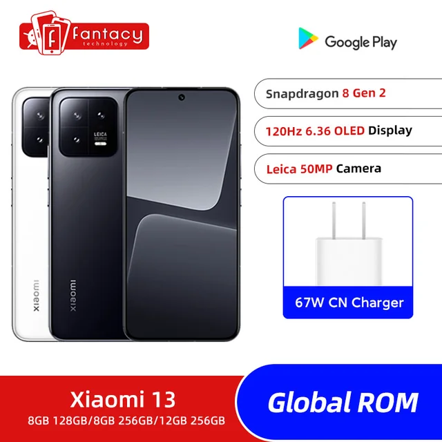 Global ROM Xiaomi 13 5G MIUI 14 Snapdragon 8 Gen 2 54MP Triple Camera The  new sensor of IMX8 67W Fast Charger Mi 13