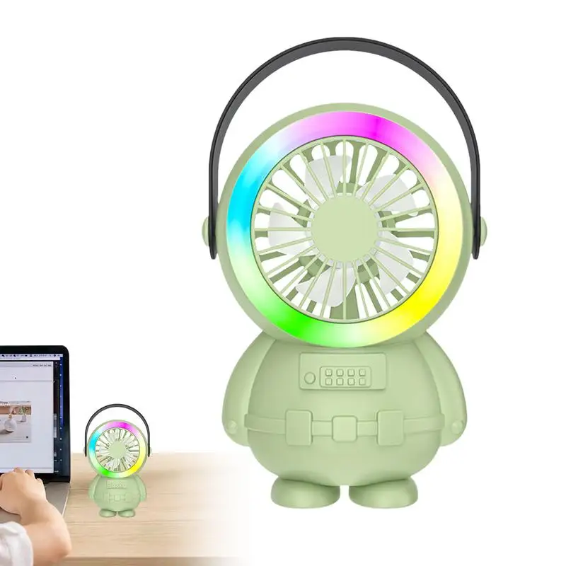 

Astronaut Desk Fan Rechargeable Cooling Fan Personal Mini Fan Efficient Cooling Colorful Strong Wind Desk Travel Fan For Beach