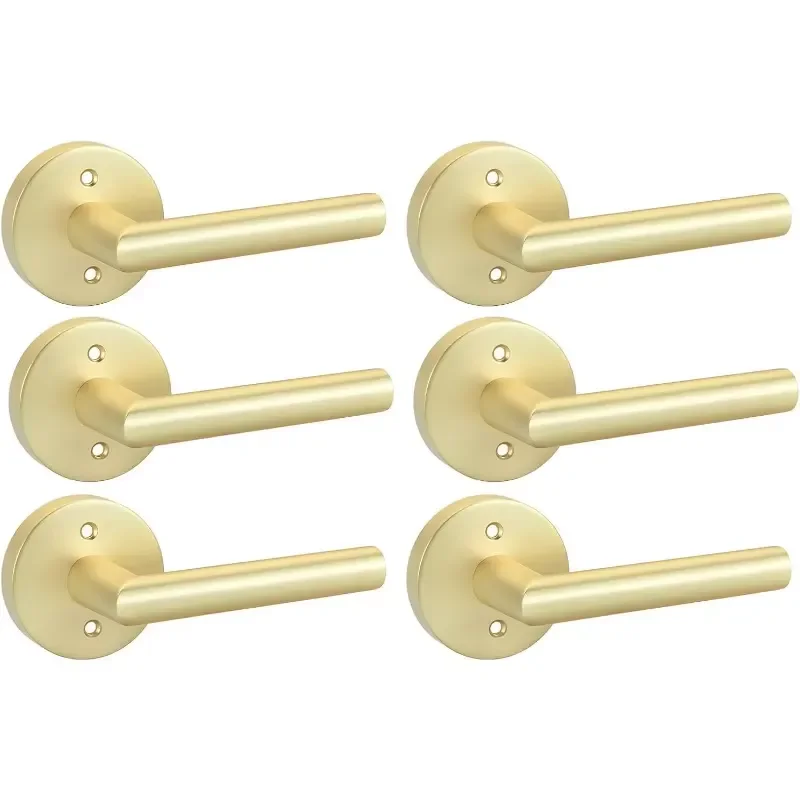 6pcs Heavy Duty Zinc Alloy Cabinet Handles Brushed Gold False Pulls for Wardrobe Doors Kitchen Cupboards Decorative Hardware