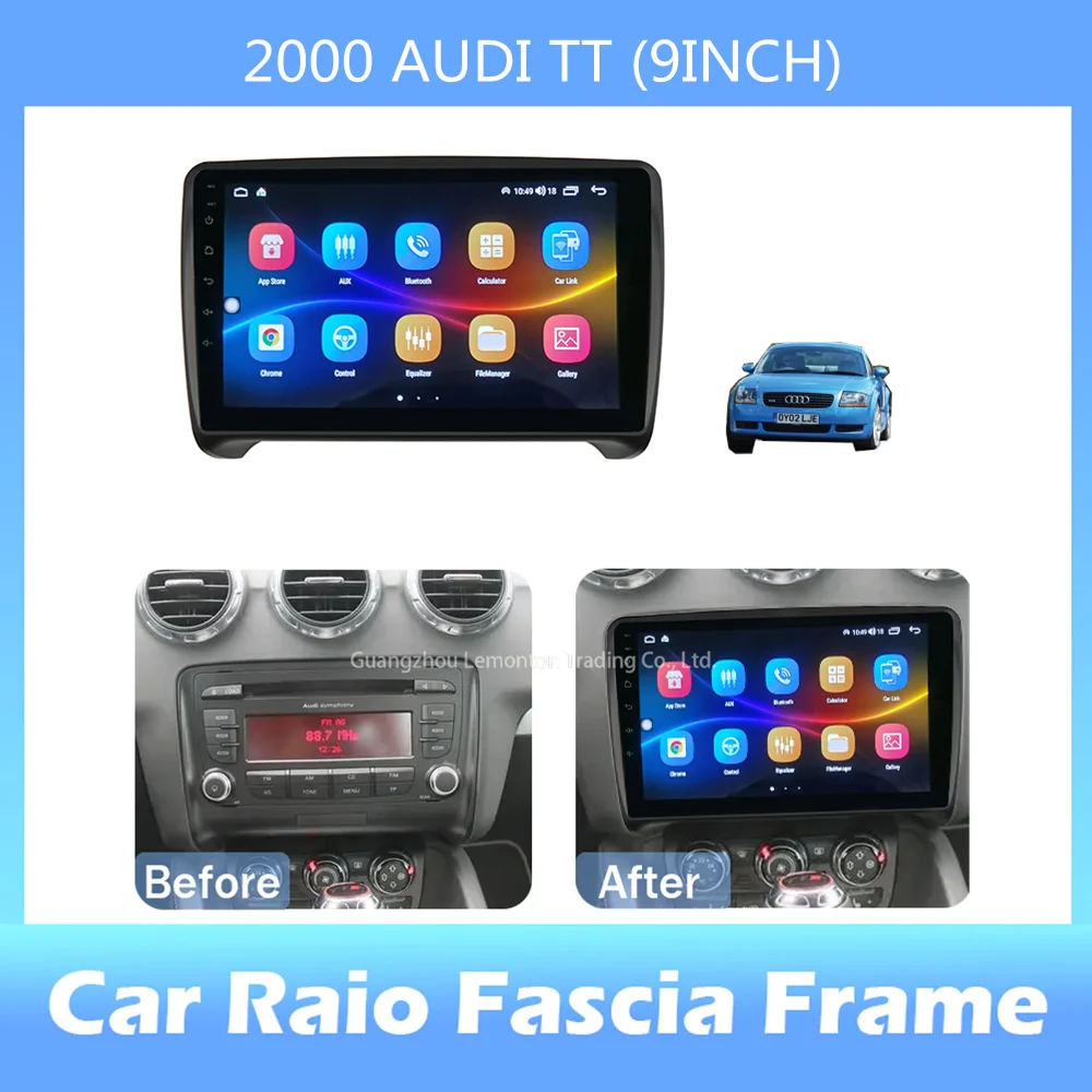 

9-inch 2din Car Radio Dashboard For 2000 AUDI TT Stereo Panel, For Teyes Car Panel With Dual Din CD DVD Frame