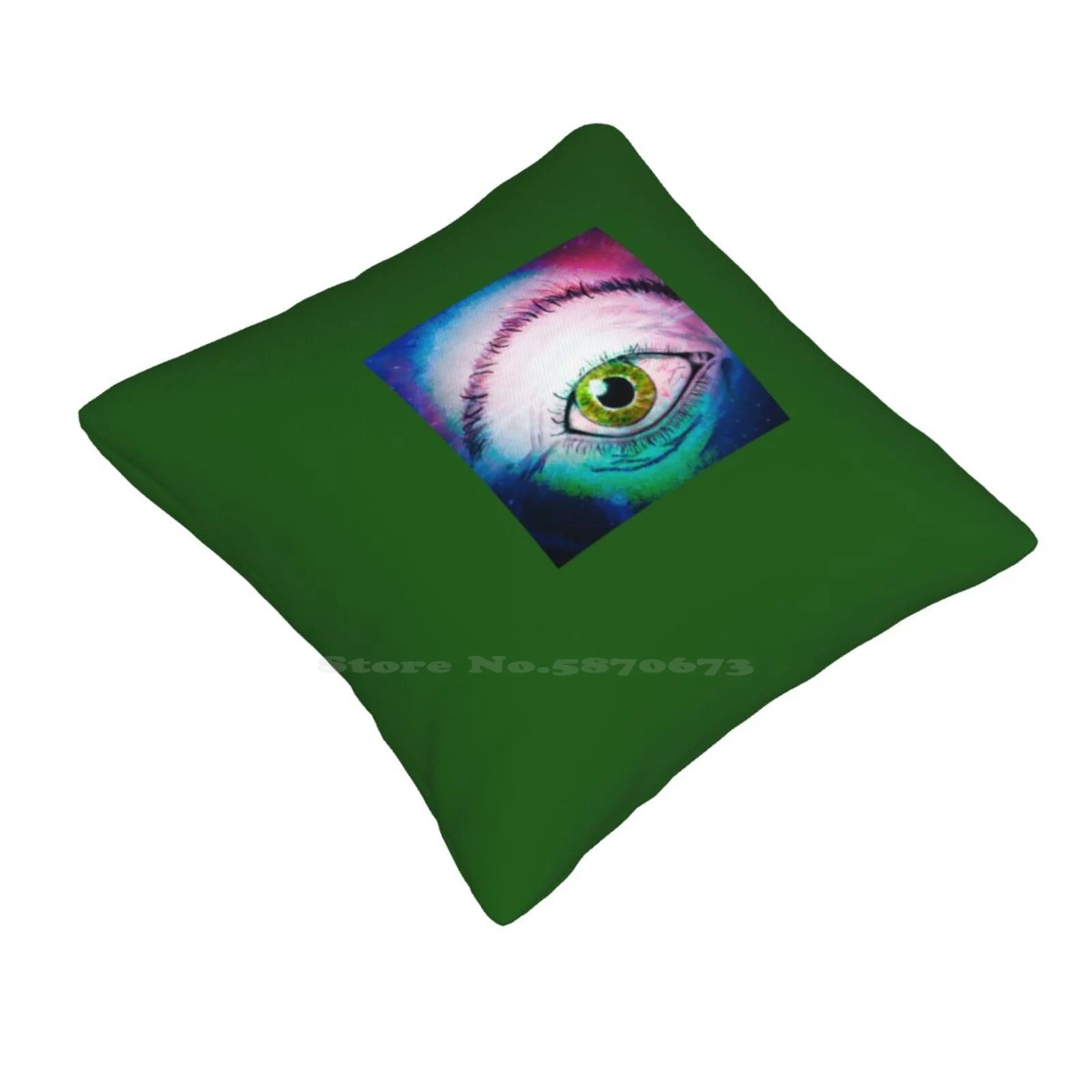 Ball Eye Bedroom Office Hug Pillowcase Eyeball Creepy Scary Halloween Pinks Blues Green Pupil Ink Drawing Frightening Spooky