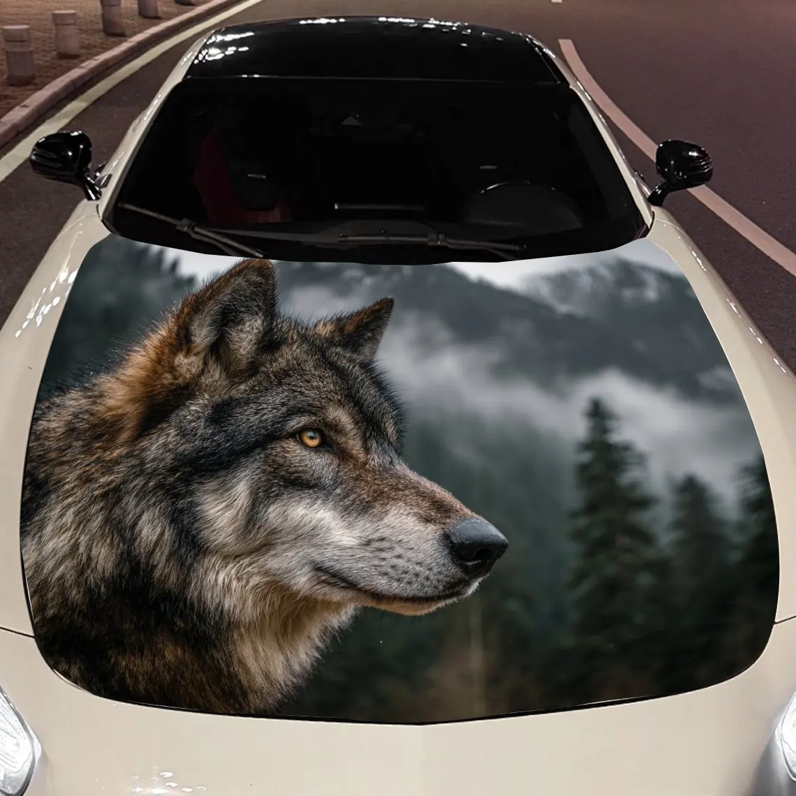 

Наклейка на упаковку на капот автомобиля с градиентом волка, материал ПВХ, самоклеящаяся водонепроницаемая, противоскользящая краска, доступ к внешней отделке автомобиля