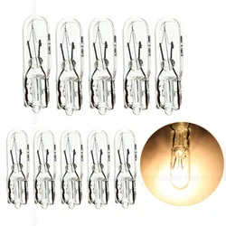10Pcs T5 Car Halogen Bulbs 1.2W 12V Wedge Lamp Automobile Dashboard Warning Indicator Bulb Instrument light for Car Interior