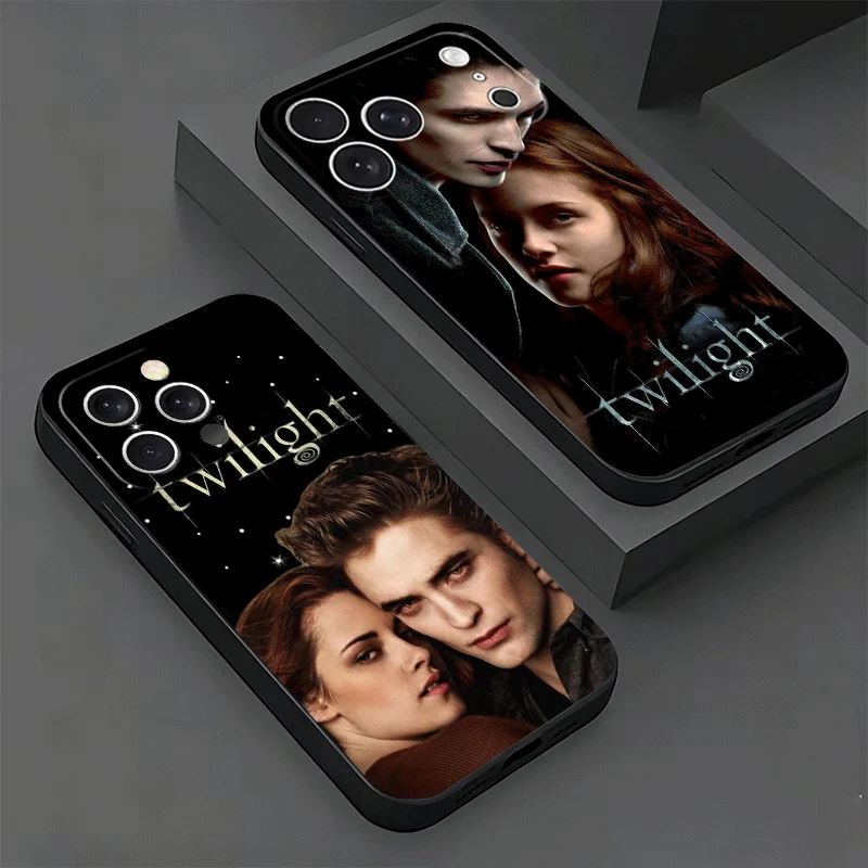 Funda Protectora Suave para iPhone 17 16 Pro Max 15 Twilight Saga Edward 16E 17E 14 Plus 13 Mini 12 XS 7 SE 8 Air, Color Negro