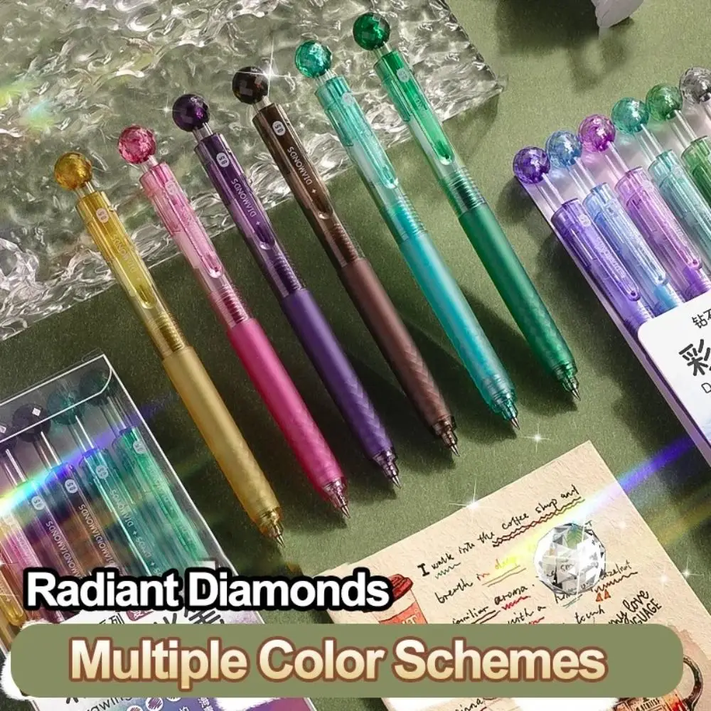 6PCS Bling Diamond Color Pen Shining Writing Drawing Glitter Color Pen DIY Graffiti Highlighter Art Hand Account Marker School