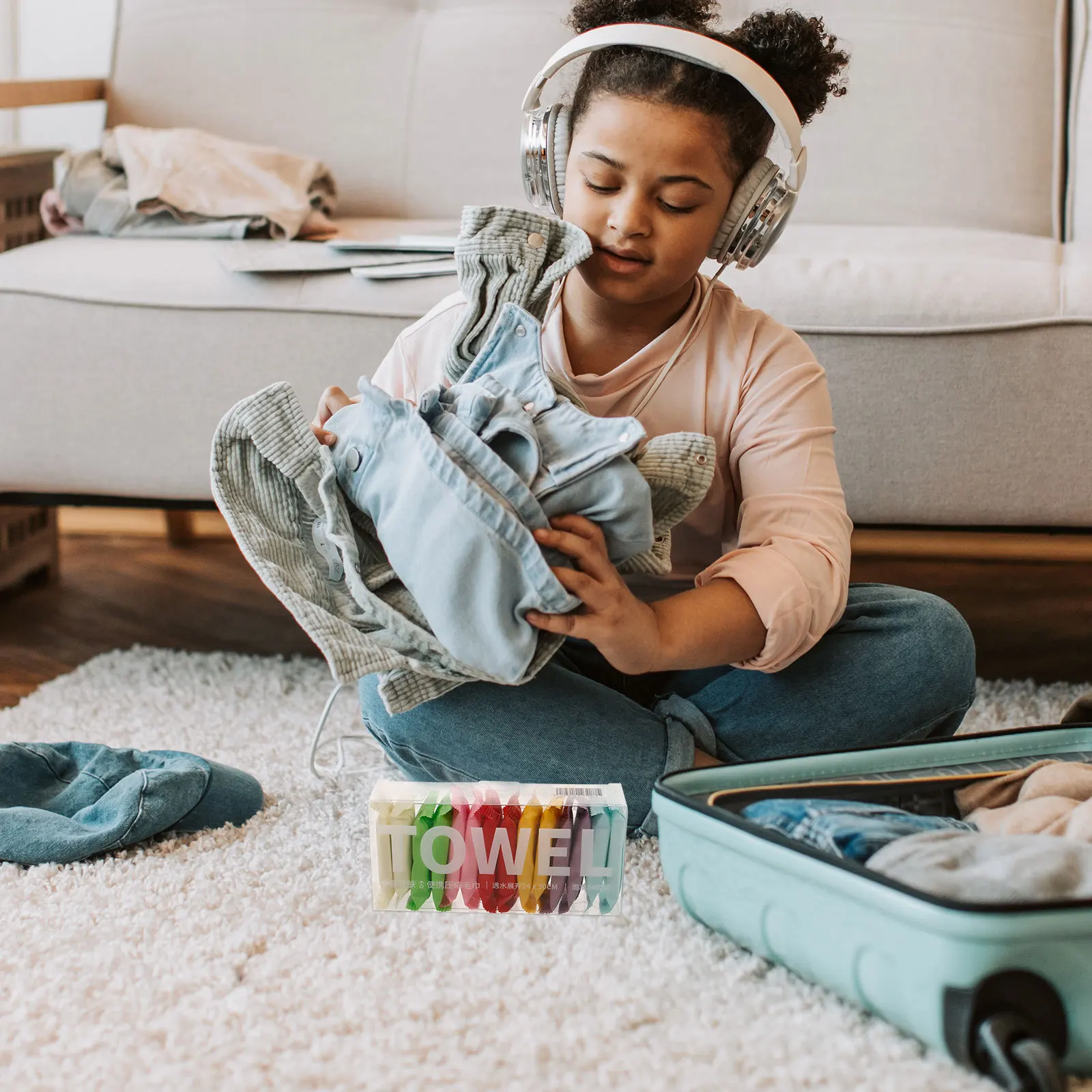 70枚入り圧縮フェイシャルタオル 厚手 ソフト使い捨てフェイスタオル 旅行 アウトドア ポータブルウォッシュクロス キャンプ ハイキング バス用