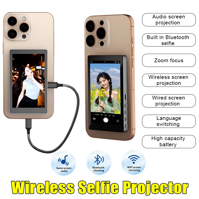 RK-X40M Magnetic Mobile Phone Selfie Screen Celebrity Live Streaming Rear Camera Zoom Focus and Screen Mirroring Device