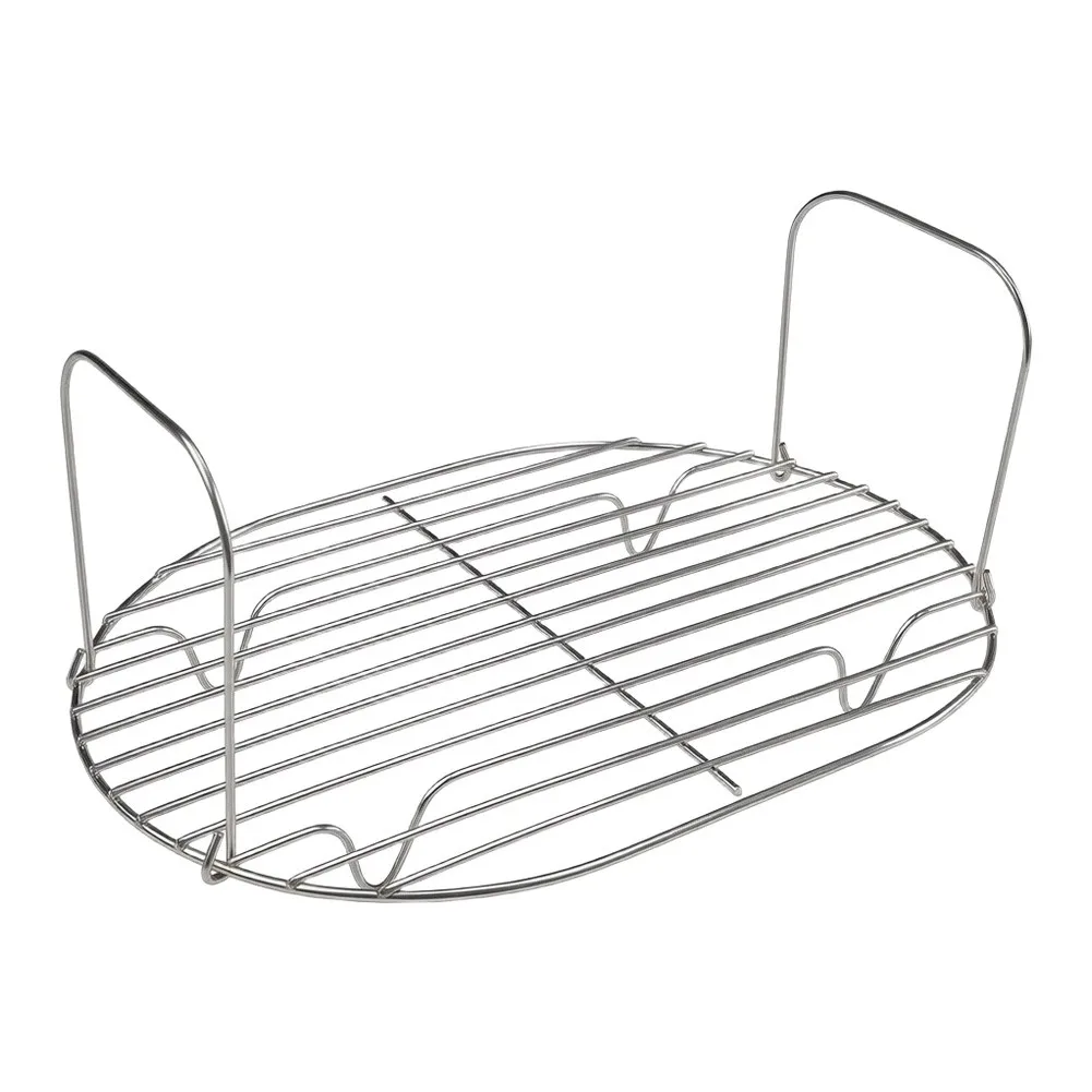 304 Grade Stainless Steel Rack for Slow Cooker Steaming Roasting 28.5 x 20.5 x 4.3 cm Silver Color Single Piece