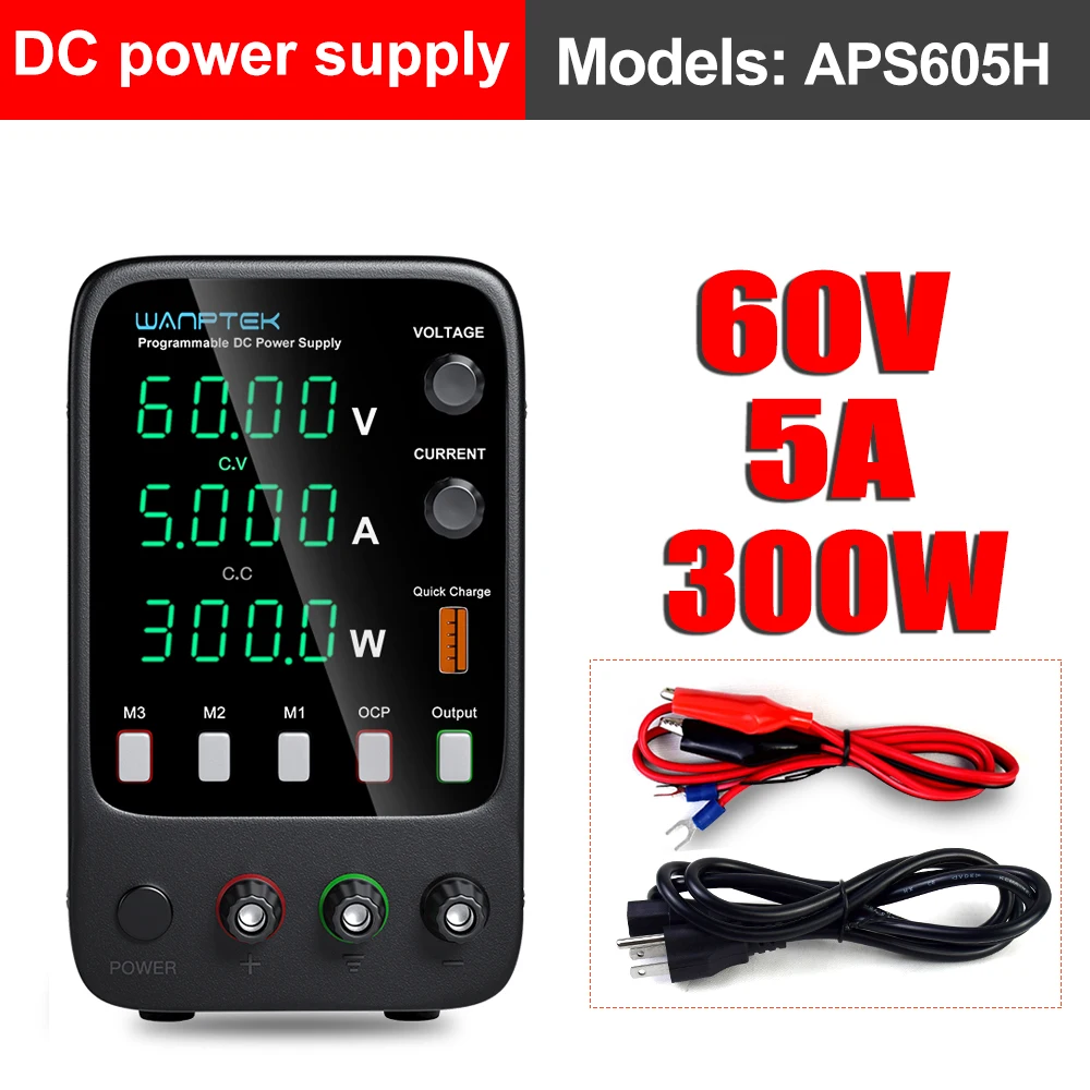 Wanptek Verstelbare DC Voeding 30V 10A Lab Programmeerbare Geheugenfunctie Bench Stroombron Spanningsregelaar Schakelaar 60V 5A