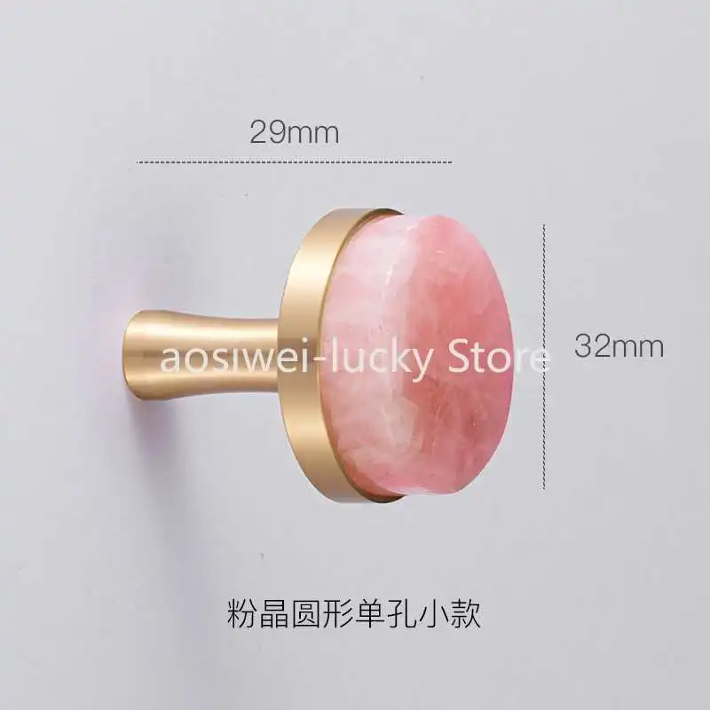 DIY Crystal+Brass Knobs and Handles for Cabinet Kitchen Wine cooler/Pink Furniture Handles Drawer Pulls Wall Hanging Hooks