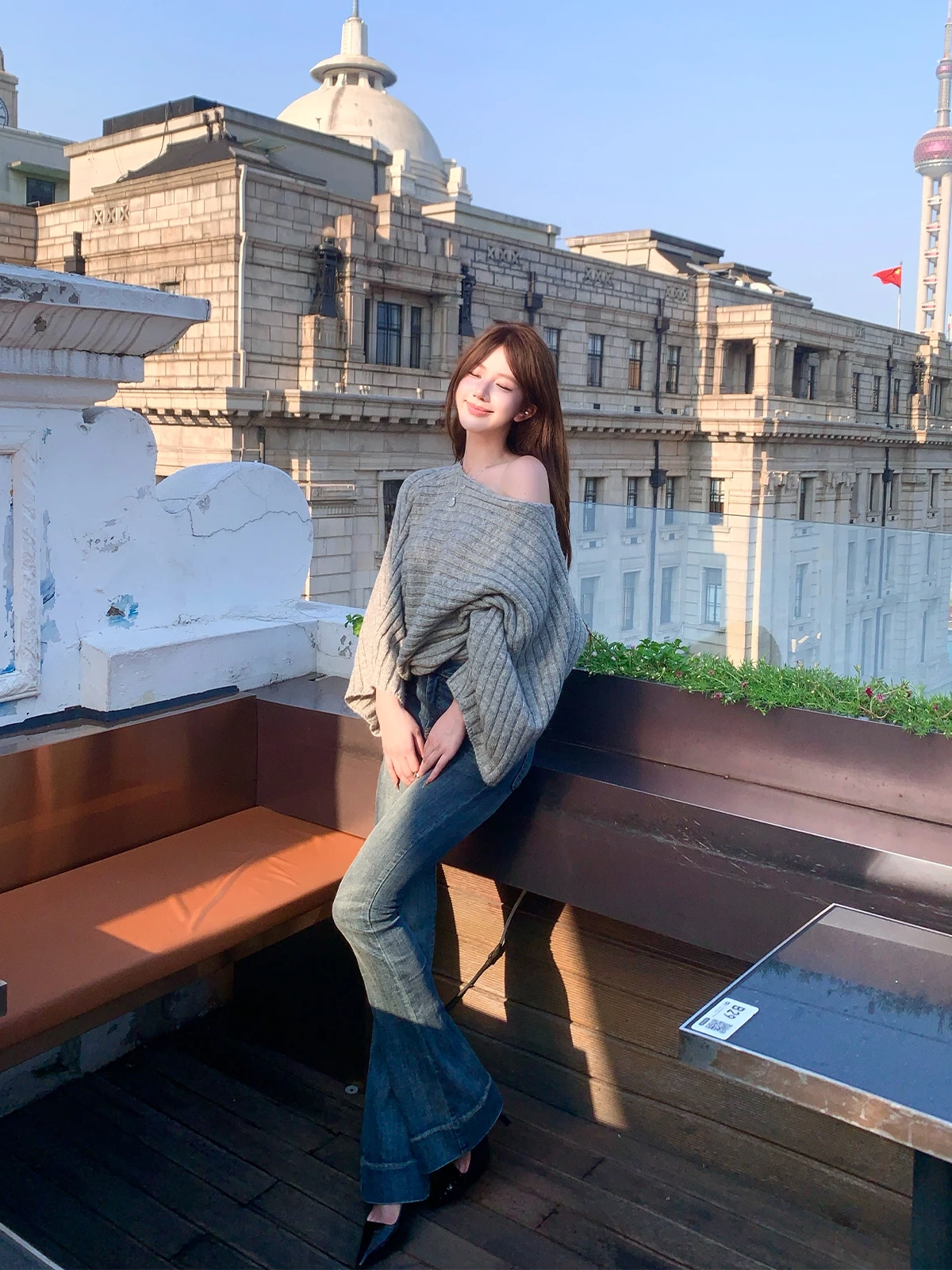 

Джинсы с низкой посадкой, облегающие, повседневные, из хлопкового денима, с расклешенными штанинами, микро-эластичные, синие, универсальные, для повседневной носки