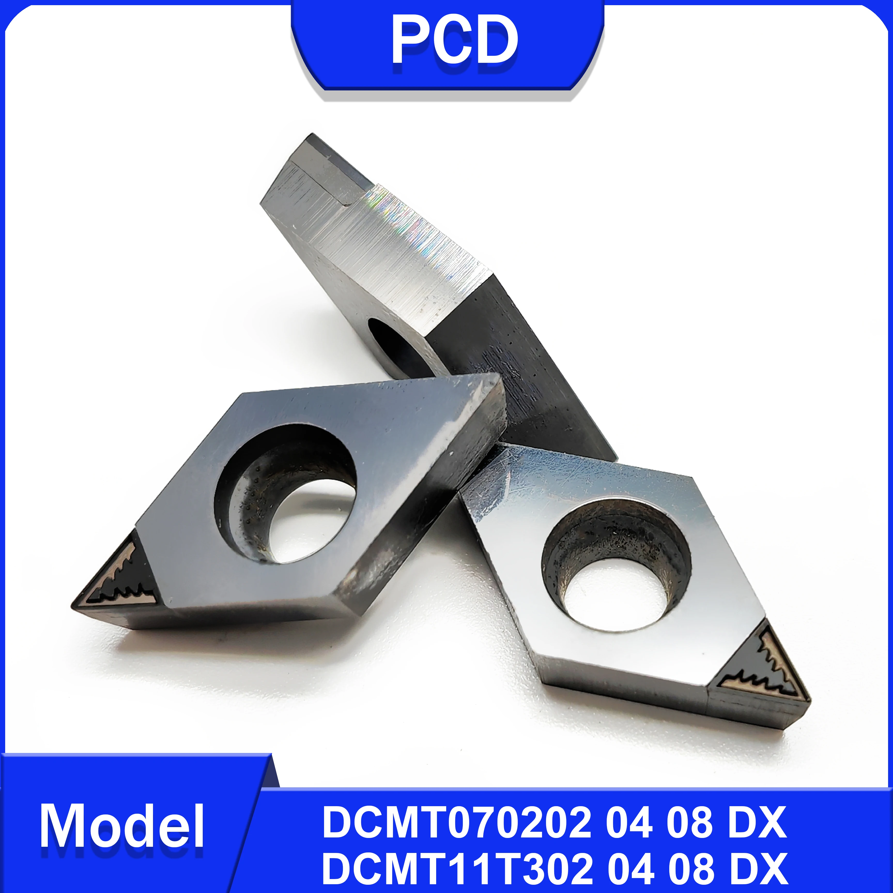 Pcd Chip Breaking Tool Adequado para Metais Não Metalizados Como Alumínio e Cobre com Alto Acabamento Dcmt Dcmt07 Dcmt11 dx