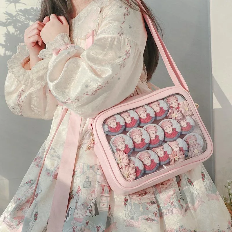 女性用透明合成皮革ハンドバッグ,jkハンドル付きショルダーバッグ,jk itabag,日本製,新コレクション,2023