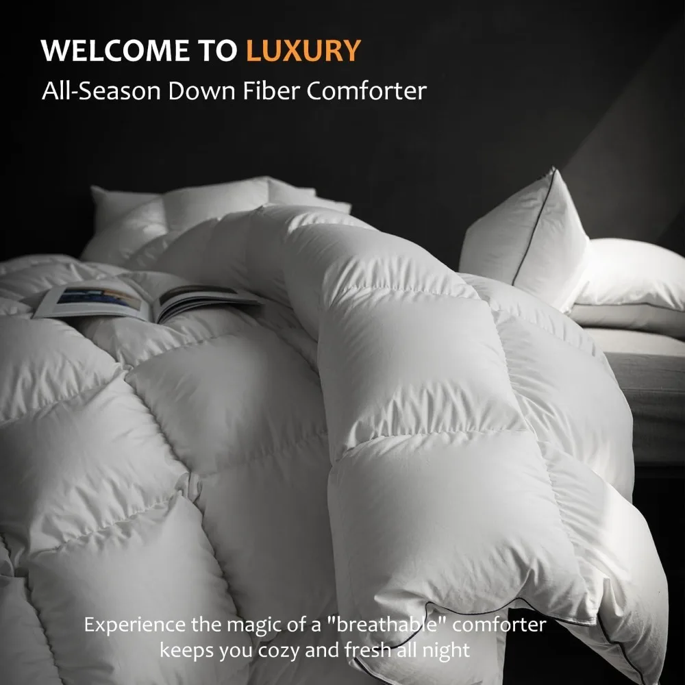 Duvets Luxury Down Quilt - All Season Quilt Cover, Super Soft Hotel Series Quilt, Fluffy, Comfortable, Durable Home Textile