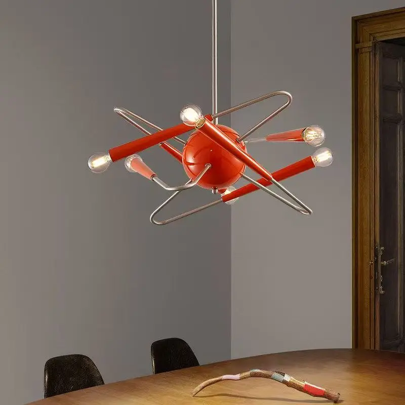 Postmodern Bauhaus Mid Century Changeable Creative Unique Living Room Dining Room Bedroom Study Orange Pendant Light LED