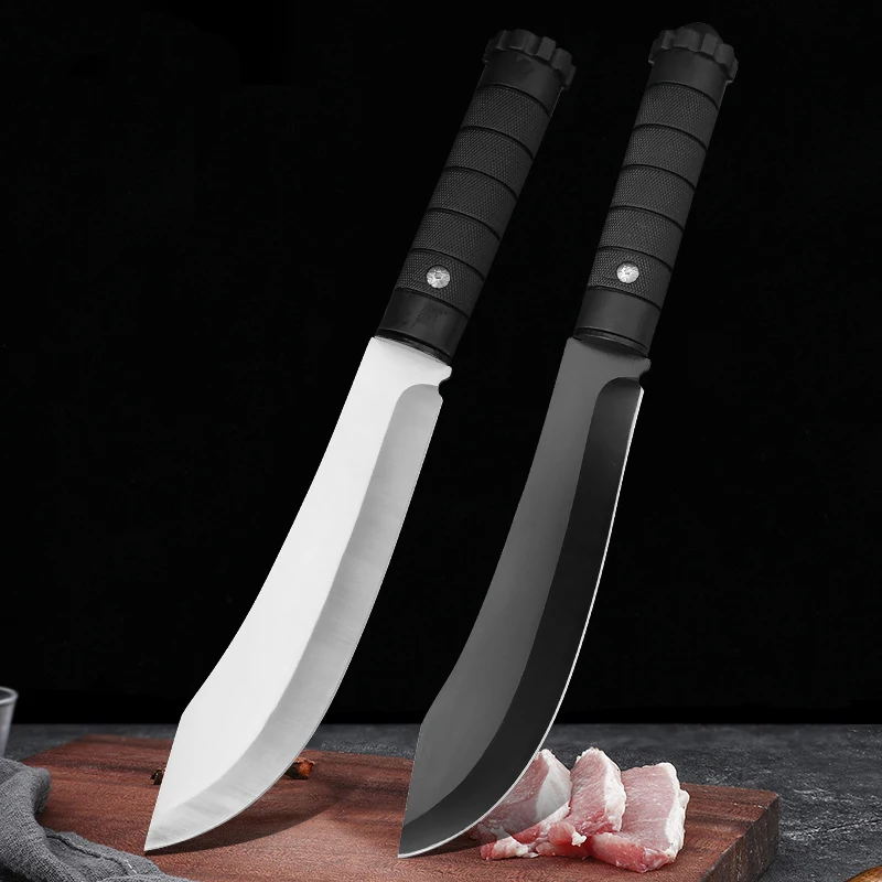 Stainless Steel Kitchen Chef Knife Meat Fish Fruit Vegetable Slicing Bone Chopping Professional Butcher Cleaver Knife with Cover