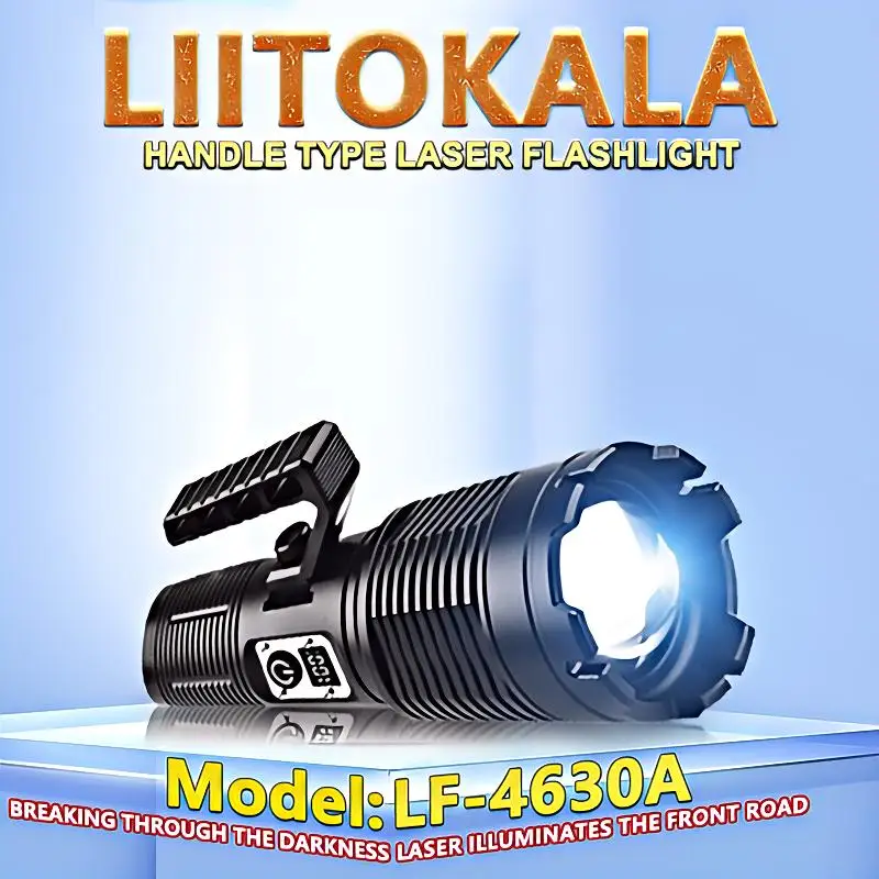 LiitoKala LF-4630A Flashlight Laser Illumination Zoom, COB, 4-Section 18650, 2000mAh 8000mAh