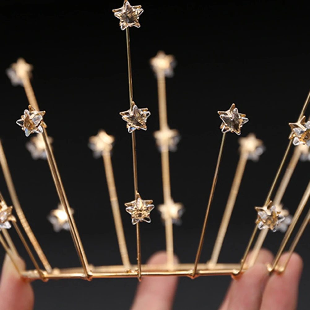 

1pc Rhinestone Crown Wedding Birthday Cake Decoration Accessories Crown Topper Elegant Hair Style Match Perfect