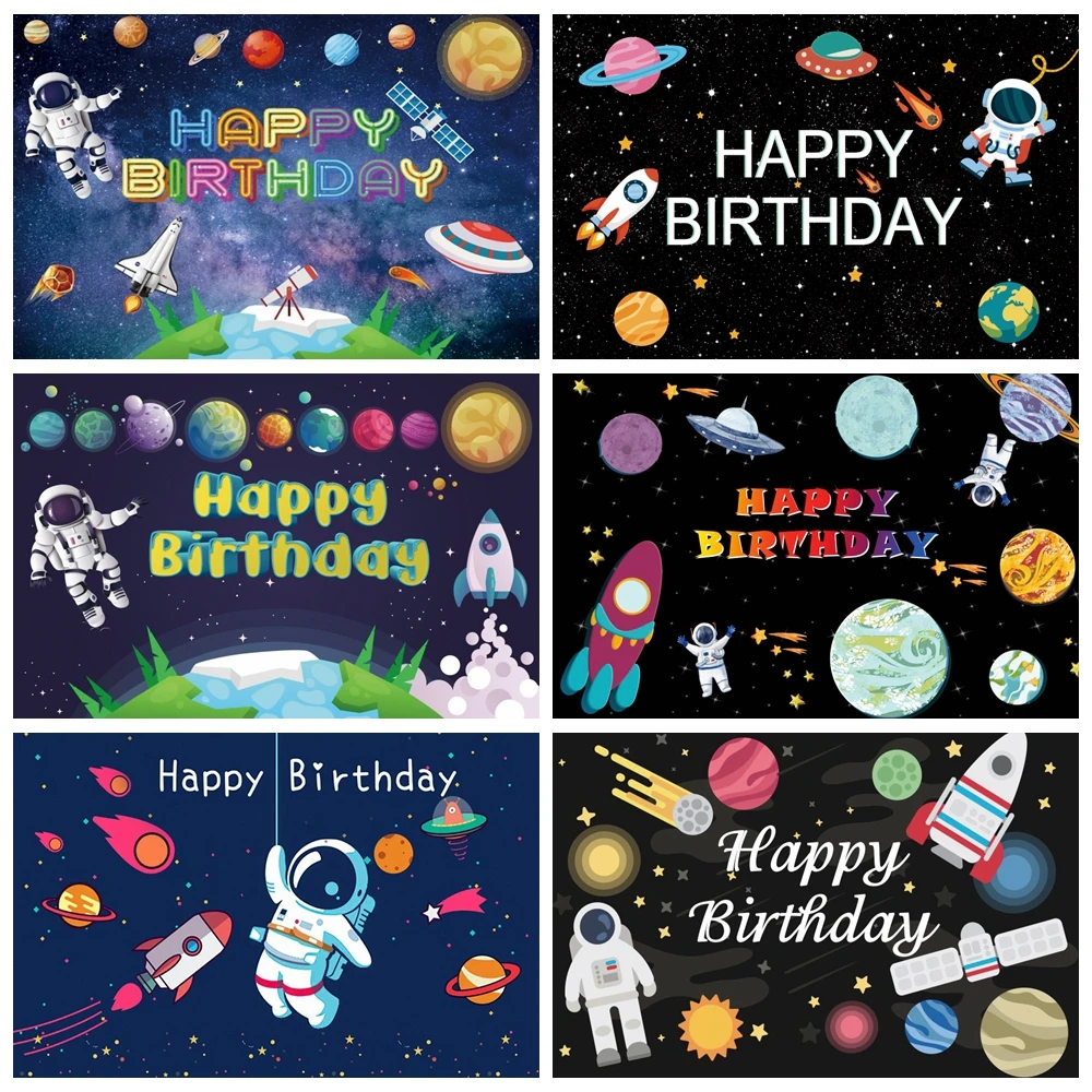 

Space Astronaut Theme Background Universe Decoration Portrait Boy Girl Birthday Party Party Props Photography Poster Banner