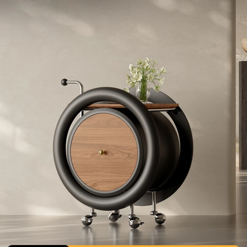 

Mobile sofa side few with wheels designer round creative living room trolley