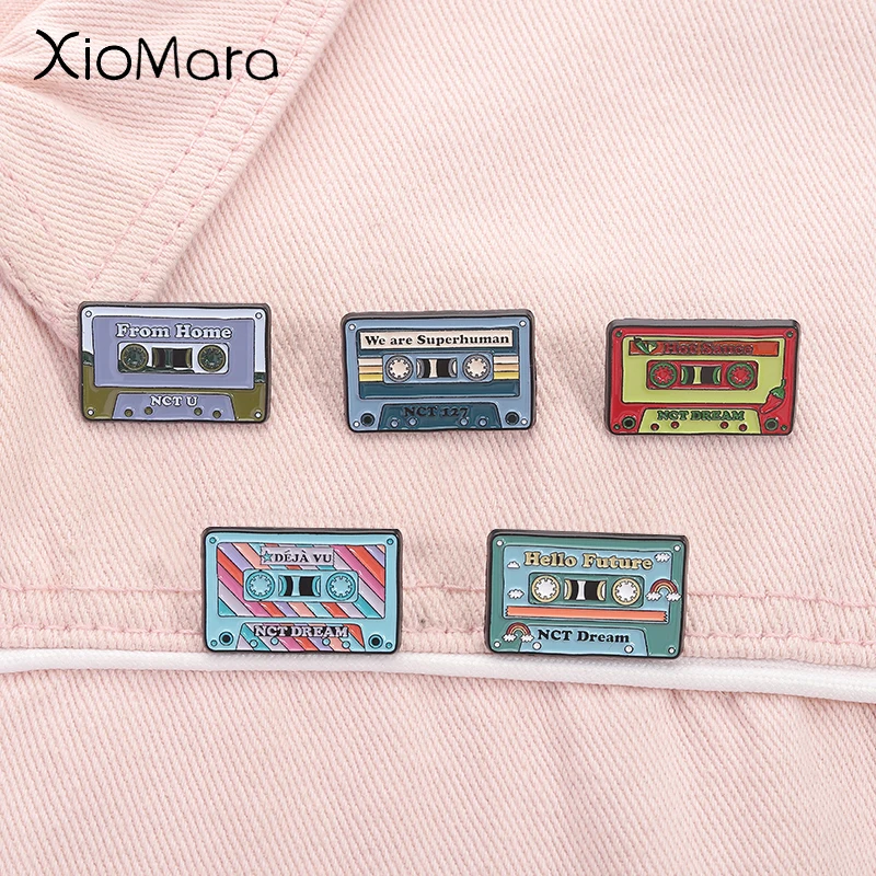 

South Korean Boy Group Enamel Pins Hot Sauce NCT Dream Music Albums Retro Tape Brooches Lapel Badge Jewelry Gift For Fans