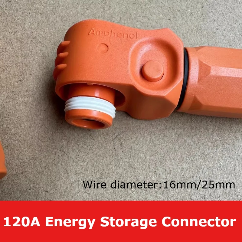 16Square/25mm 120A Amphenol New Energy Storage Quick-Connect Single-Core Terminal Adapter 1000V Waterproof Plug Socket Connector