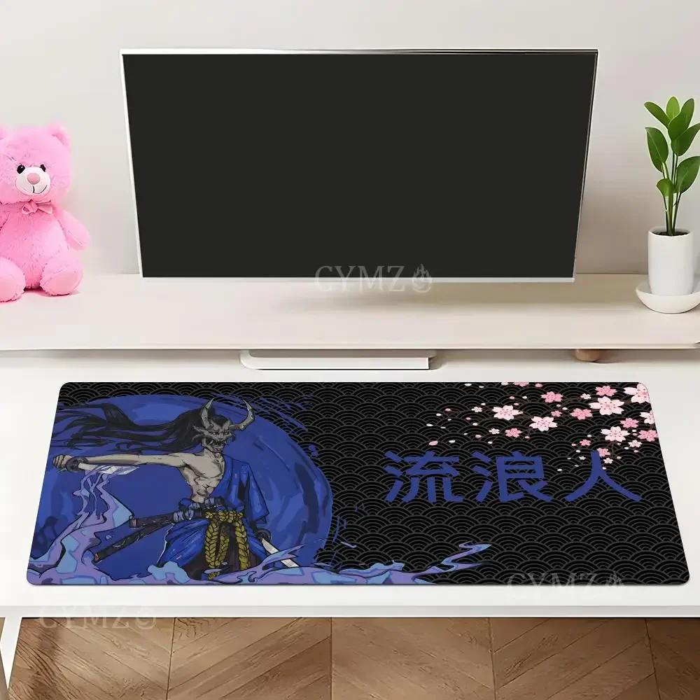 Ukiyo-e самурай вишневый цвет иллюстрация коврик для мыши настольный коврик игровые коврики противоскользящие прочные настольные аксессуары клавиатура настольный коврик