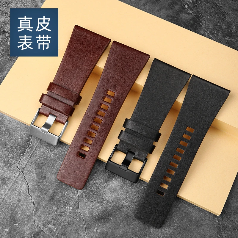 عالية الجودة جلد طبيعي حزام ساعة اليد للديزل DZ4519 1657 7257 4318 لينة جلد البقر حزام الساعات سوار من الجلد معصمه