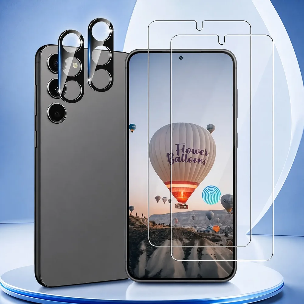 2+2PCS Tempered Glass For Samsung Galaxy S24 Ultra S24+ Camera Lens Screen Protector For Samsung Galaxy S24 S24 FE Anti-Scratch