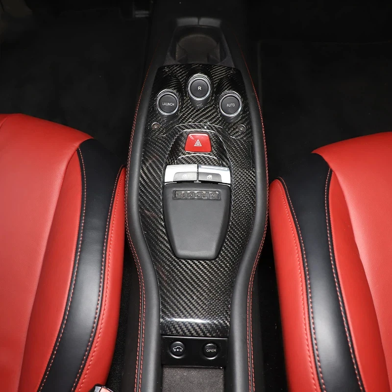 For Ferrari 458 2011-2016 Real Carbon Fiber Car Gear Shift Window Control Panel Steering Wheel Sticker Car interior Accessories
