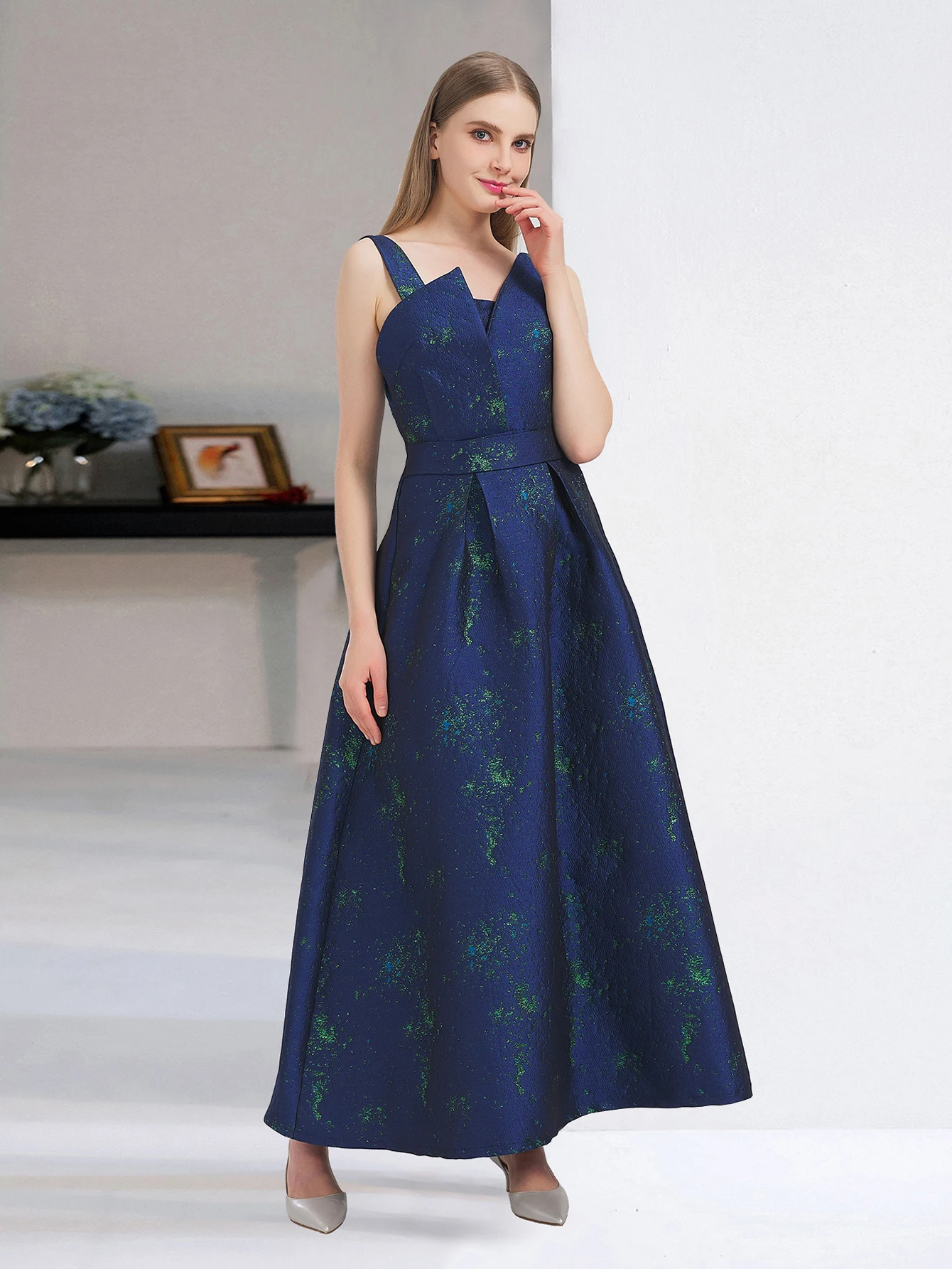 Schwerindustrie Frauen elegante lange Maxi kleid Blumen Jacquard Kleid neue Frühling Sommer Abend Party Kleider Vintage Mädchen Vestidos