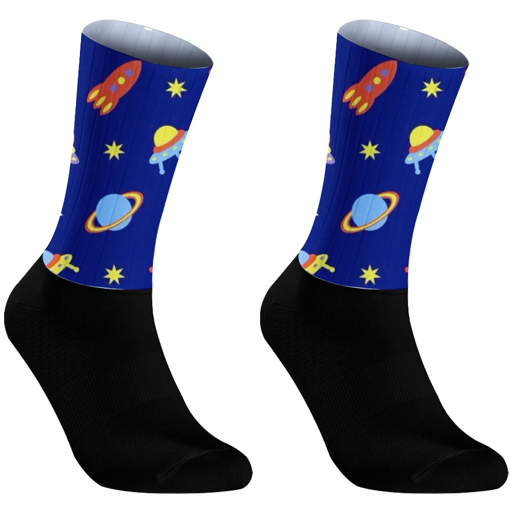 2024 Space Socken Rad socken Männer Frauen Fahrrad Socken Basketball Socken Renn socken Street Fashion Rollschuh Hip-Hop Socken