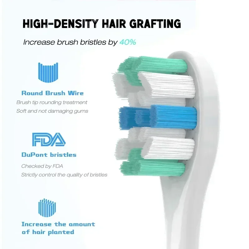 Usmile 모든 시리즈 모델에 적합한 칫솔 헤드, 진공 포장, 10 개