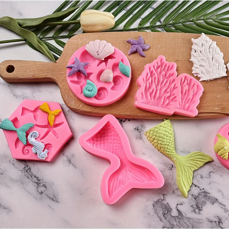 One Set8Seal fairy-shaped silicone mold，Very suitable for making ocean-themed chocolates、Polymer clay、Candy、Soap, etc。Contains s