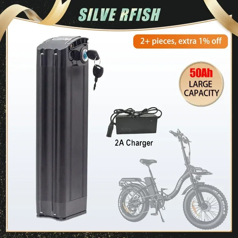 

48V 20AH 15AH Silverfish Lithium Long endurance 800W 500W 24V 36V Lithium Efficient 48V18650 Battery Pack+Charger