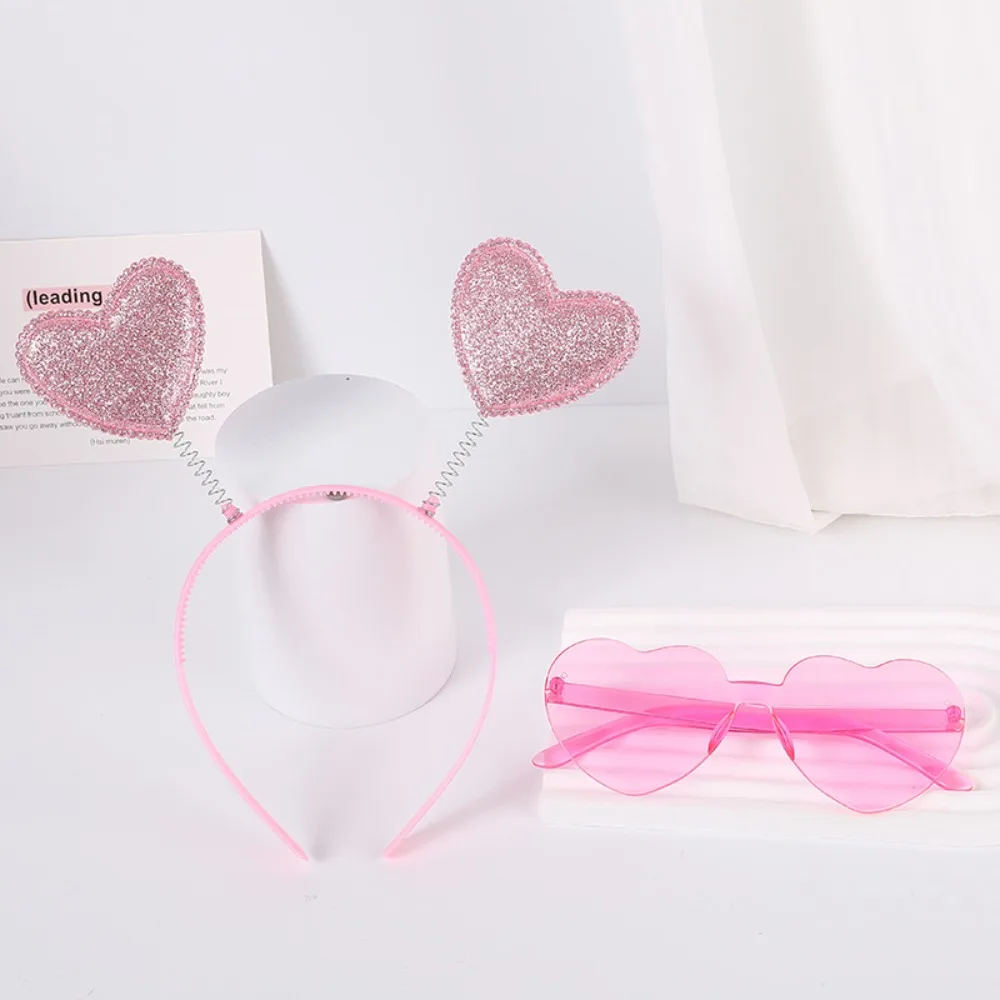 

Confetti Hair Hoop Red Love Headband Headband Red Peach Heart Love Heart Shaped Headband Glasses Red Valentines Day Headdress