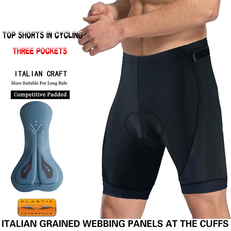 3 pockets Cycling Bib Shorts Men Outdoor Wear Bike 7 Hours Ride Padded Riding Bib Tights Bicycle Man Cycling Clothing Quick-Dry - Image 3