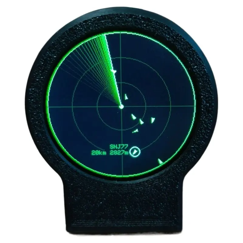DTEN-USB-C Deskradar,Live ADS-B Flight Tracking Tracker Gadget With Sonar Grid Screen 3D Printed Case Aviation Desk Decor