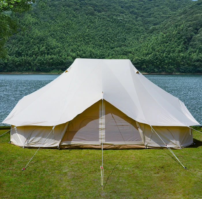 Luxury outdoor waterproof four seasons wild garden cotton large camping family camping yurt canvas bell emperor tent