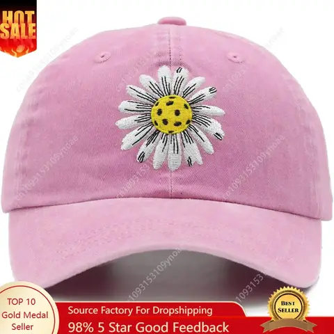 Daisy Washed Denim Embroidered Baseball Cap  Ajustable Classic Man Women Trucker Hat Outdoor Activies Dad Hats Casual Caps