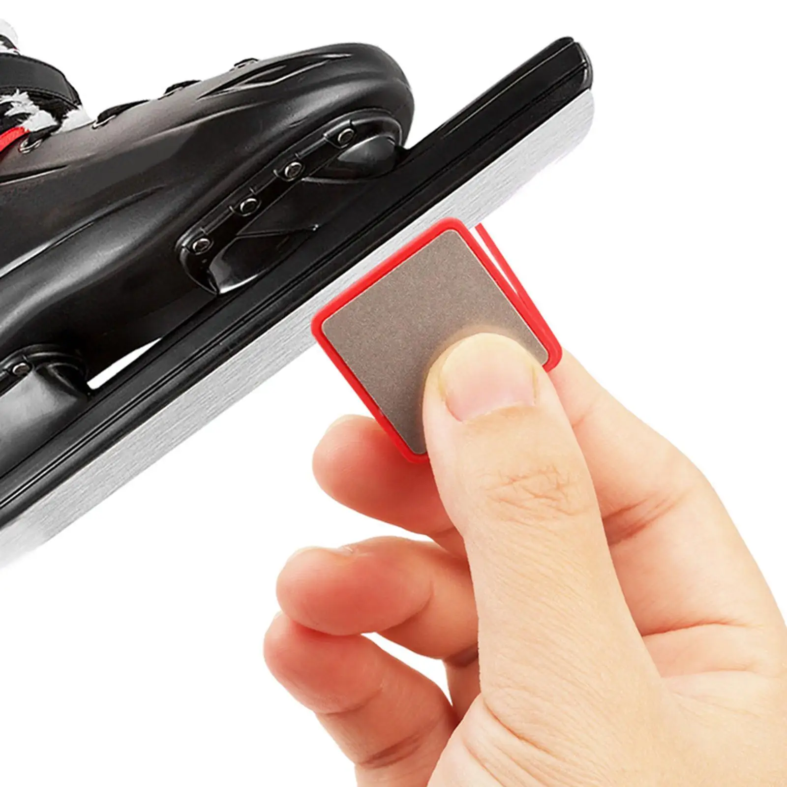 Diamond Ceramic Ice Skate Blade Sharpener Durable Red Edge Trimmer for Rink and Competition Use