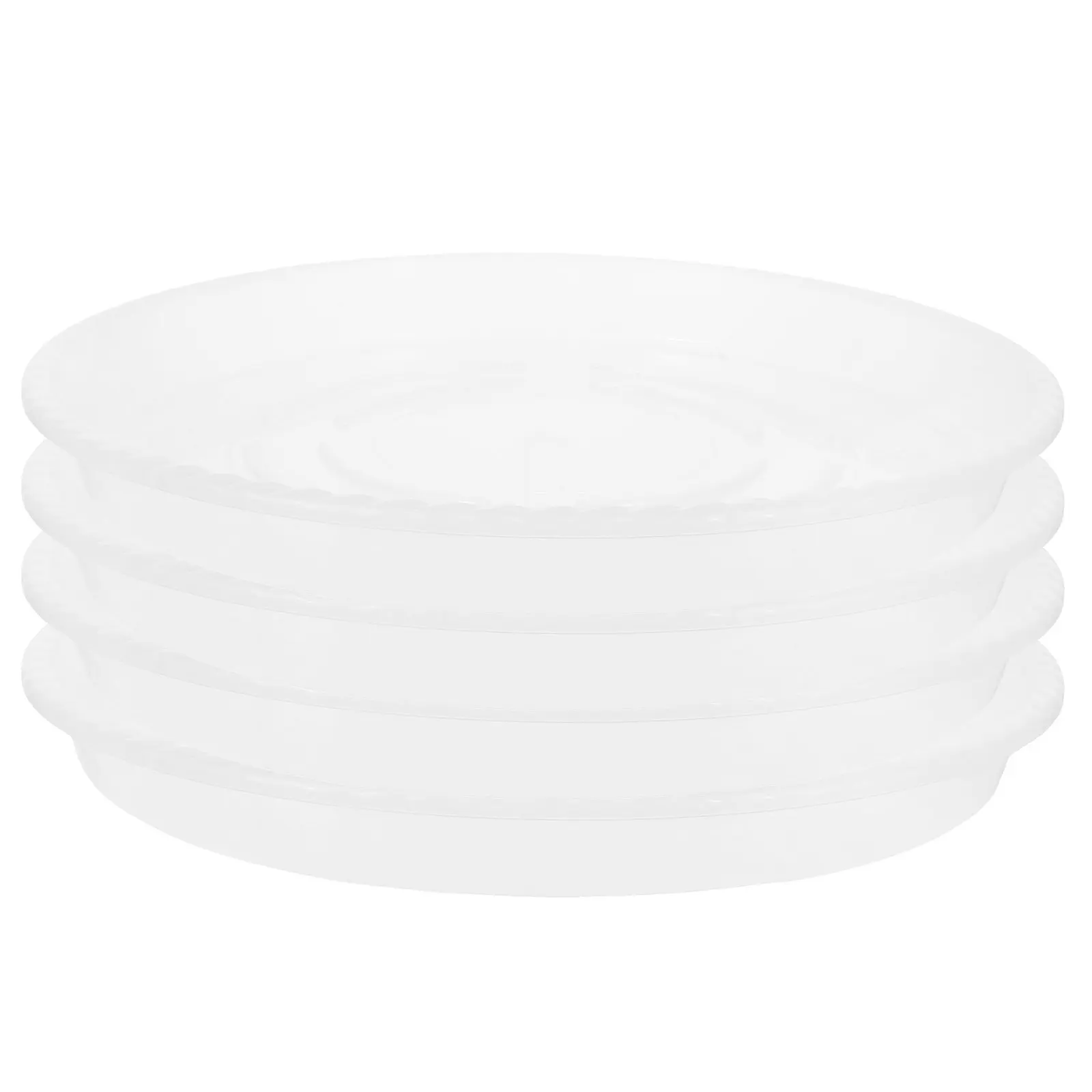 16 Inch Clear Plastic Plant Saucer 4 Pack Round Flower Pot Drainage Tray for Indoor Outdoor Potted Plants