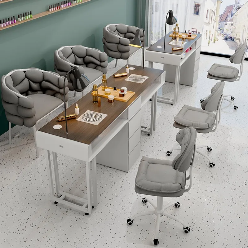 

Chairs Drawers Nail Table Waterproof Disposable Designer Equipment Nail Table Reception Makeup Tavolo Unghie Manicure Furniture