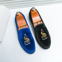 2024 Fashion Night Club Bar Young Man Loafers Luxury Suede Slip-on Leather Shoes Barber Shoes Summer Dancing Shoes Size 38-46