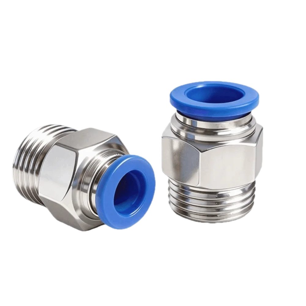 100pcs/bag Nickel Plated Iron Quick Connect Fitting Rustproof Wear Resistance Air Pipe Coupler Long Term Use Sturdy Structure